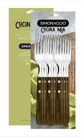 Tenedores De Mesa X 12 Mango De Madera