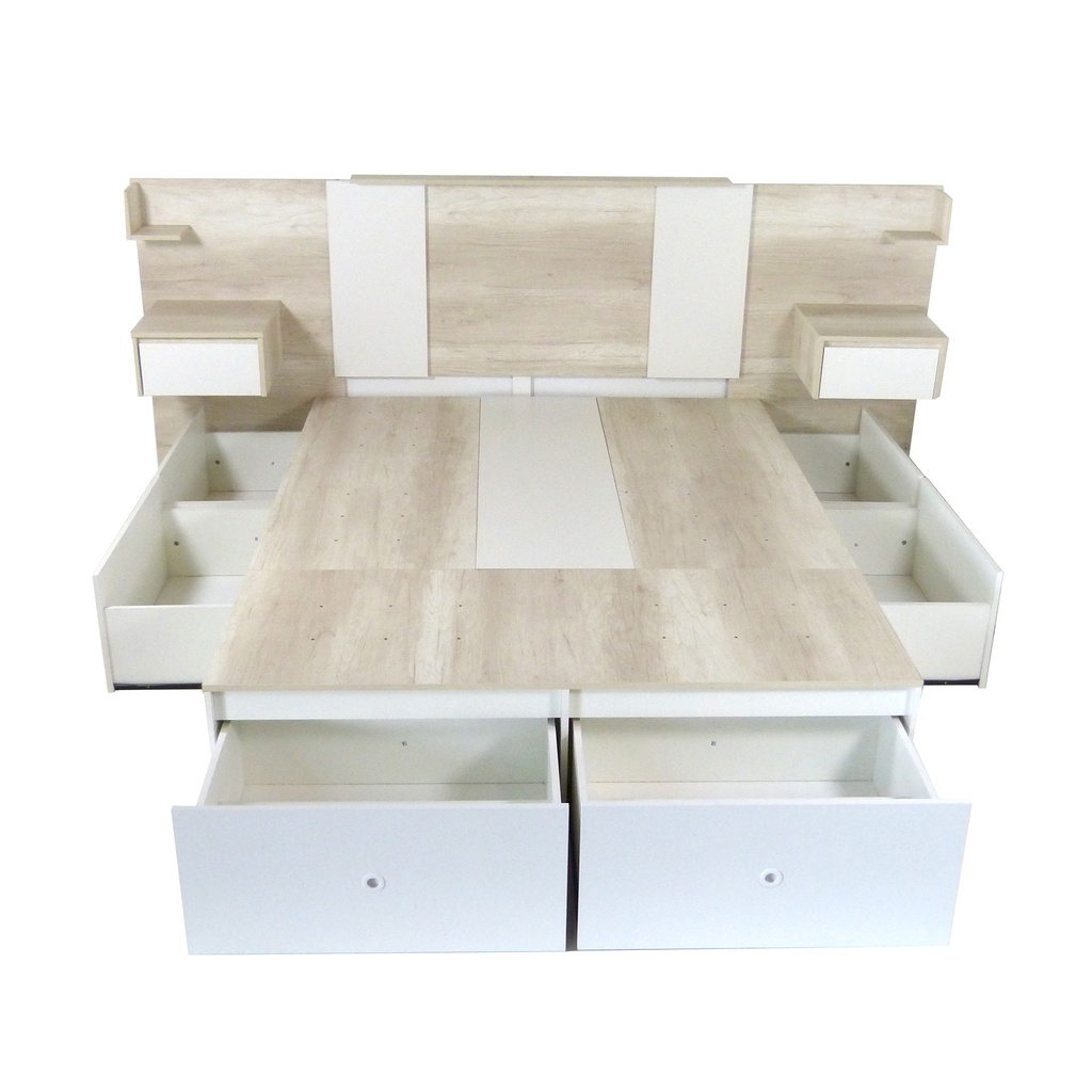 Base De Colchon Con 6 Cajones 170 Cm Ancho Helsinki/Blanco