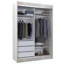 Vestidor 2 Puertas 1 Puerta Con Espejo 140X200 Blanco