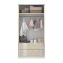 Ropero Placard 2 puertas y 2 cajones 180 x 90 x 44 Blanco