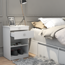 Mesa De Luz Con Desayunador Blanco