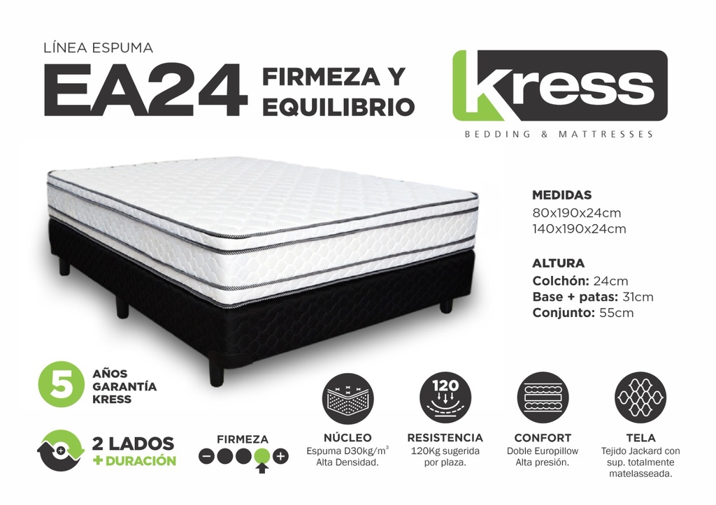Colchon Kress EA24 0.80X190X24