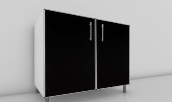 Bajomesada Lugano 1.00 Negro Cto Alum