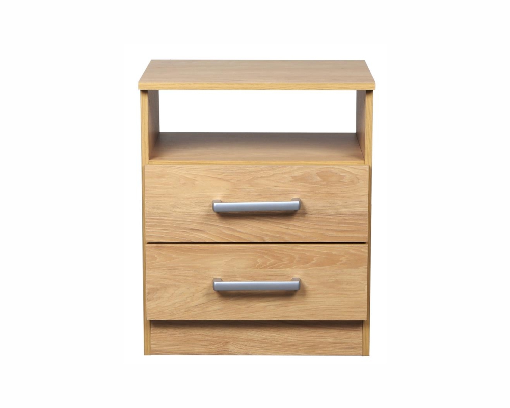 Mesa De Luz Imperio 2 Cajones Hickory Natural