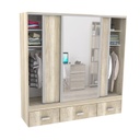 Vestidor 3 Puertas 1 Puerta Con Espejo 220X220 Helsinki