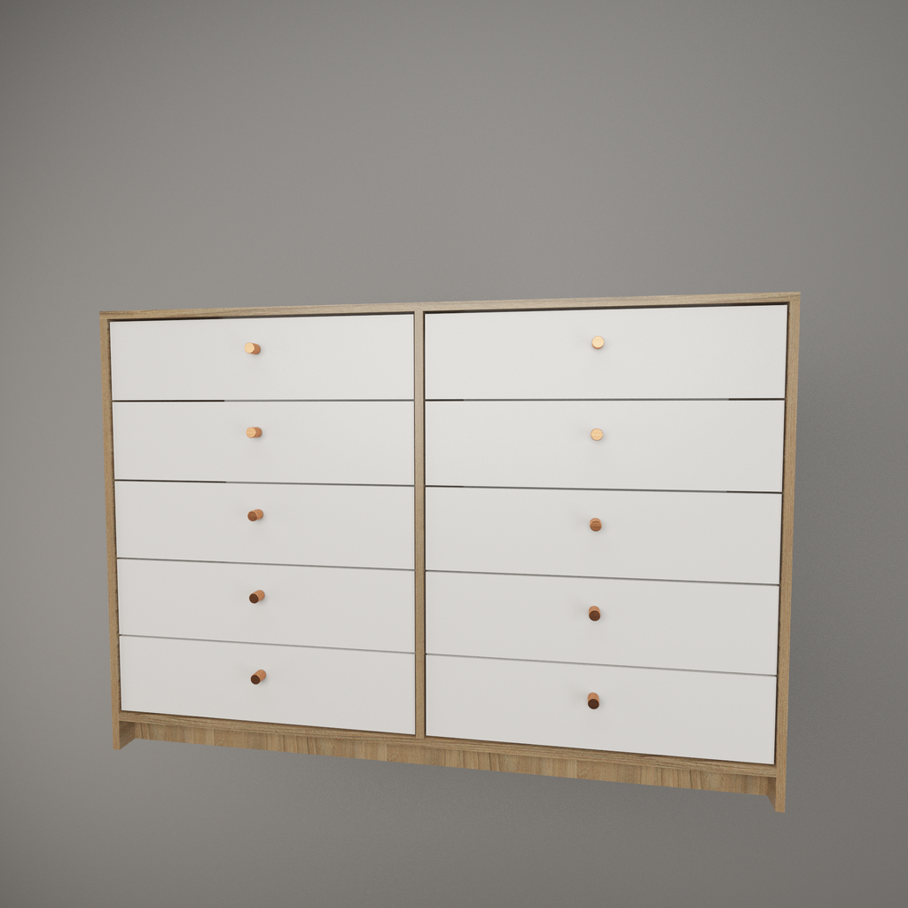 Chifonier 1.27m 10cajones olmo f/everest