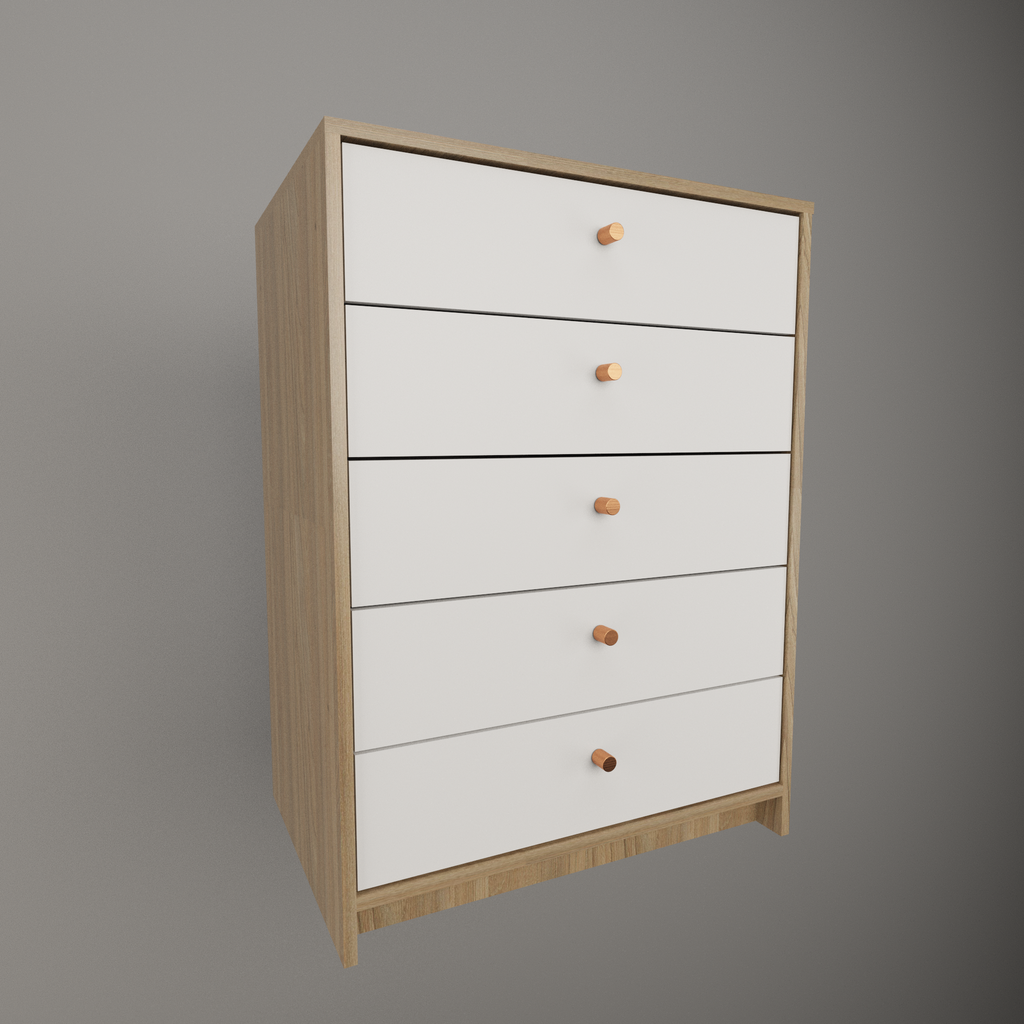 Chifonier 0.64m 5 cajones olmo f/everest