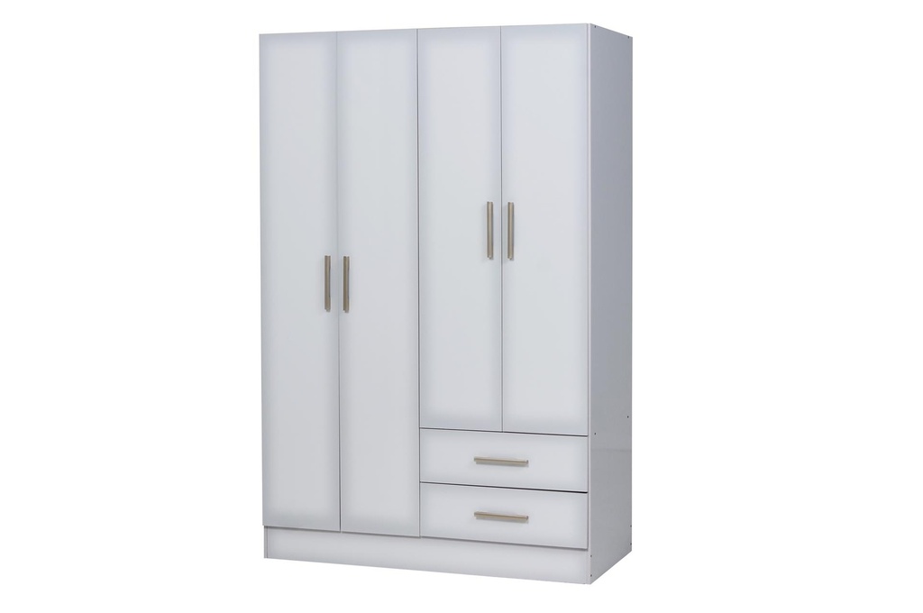 Placard Benevento1.20m 4 Ptas 2 Caj.blanco