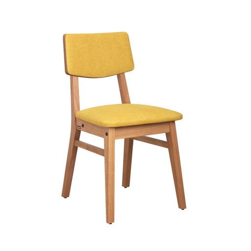 [801912] Silla Osaka Roble Tapizado Mostaza