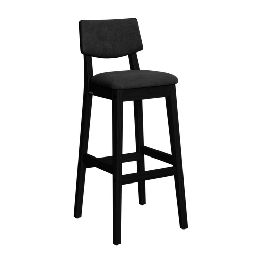 [20264] Banqueta Osaka Negro Tapizado Gris (oscuro)