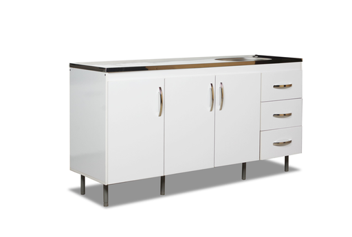 [801011] (D) Bajo Mesada Arco 1.60 C/ 3 Caj Blanco